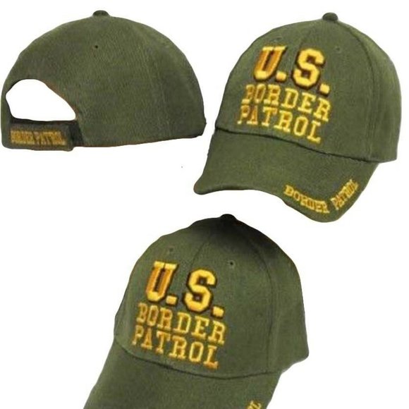 U.S. Border Patrol Hat Green / Yellow Embroidered - Picture 2 of 3